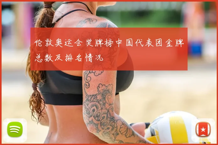 伦敦奥运会奖牌榜中国代表团金牌总数及排名情况